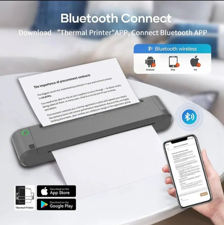 2025/12/IMG_D9A2D9A0D9A2D9A5D9A1D9A2D9A0D9A3_D9A0D9A1D9A1D9A2D9A1D9A7.jpg طابعة نقل حراري صغيرة محمولة بحجم A4 مزودة بشريط كربوني، وطباعة بتقنية البلوتوث، / موديل XL-P808 - الصورة 1