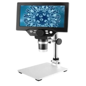 ميكروسكوب رقمي G1200 بدقة 12 ميجابكسل مع شاشة LCD مقاس 7 بوصات – تكبير حتى 1200x | مع حامل من خليط معدني من الالومنيوم مثالي لفحص الإلكترونيات واللحام الدقيقة