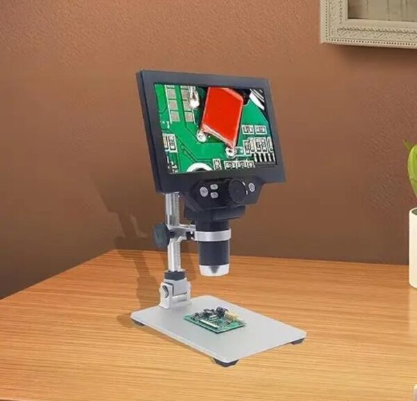 ⁦ميكروسكوب رقمي G1200 بدقة 12 ميجابكسل مع شاشة LCD مقاس 7 بوصات – تكبير حتى 1200x | مع حامل من خليط معدني من الالومنيوم مثالي لفحص الإلكترونيات واللحام الدقيقة⁩ - الصورة ⁦7⁩