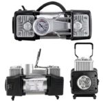 ⁦منفاخ هواء 2 سلندر مزود بكشاف اضاءة – لاطارات السيارات والدراجات والكرات و الاطواق العائمة يعمل علي ولاعة السيارة أو البطارية -Dc 12V -AC 628A⁩ - الصورة ⁦6⁩