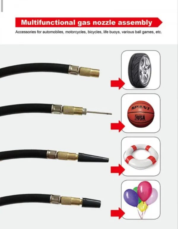 ⁦منفاخ هواء 2 سلندر مزود بكشاف اضاءة – لاطارات السيارات والدراجات والكرات و الاطواق العائمة يعمل علي ولاعة السيارة أو البطارية -Dc 12V -AC 628A⁩ - الصورة ⁦2⁩