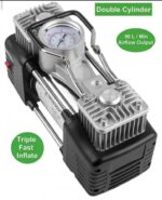 ⁦منفاخ هواء 2 سلندر مزود بكشاف اضاءة – لاطارات السيارات والدراجات والكرات و الاطواق العائمة يعمل علي ولاعة السيارة أو البطارية -Dc 12V -AC 628A⁩ - الصورة ⁦5⁩