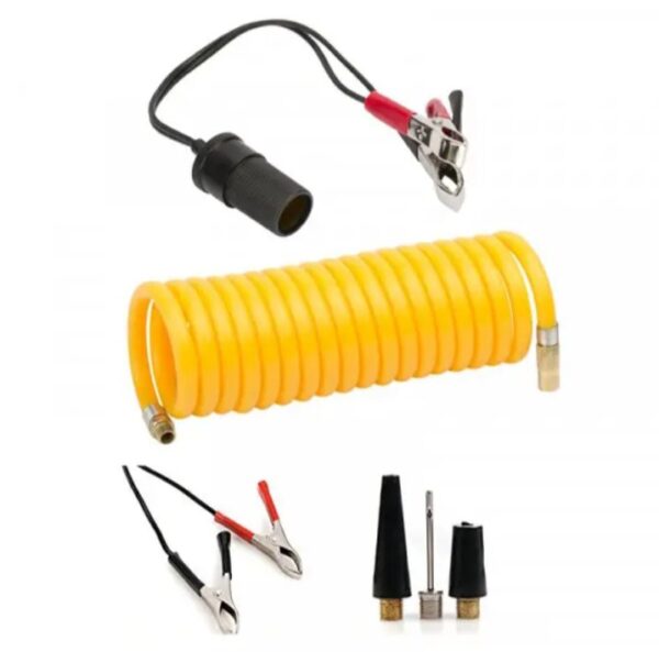 ⁦منفاخ هواء 2 سلندر – لاطارات السيارات والدراجات والكرات و الاطواق العائمة يعمل علي ولاعة السيارة أو البطارية – VX01⁩ - الصورة ⁦3⁩