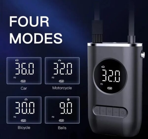 ⁦منفاخ ومضخة هواء محمولة لاسلكية يعمل بدون وصلات ” وايرلس ” 50 واط – بطارية 4000 مللي اميبر / موديل CZK-3668 – لون اسود⁩ - الصورة ⁦2⁩