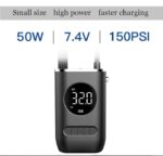 ⁦منفاخ ومضخة هواء محمولة لاسلكية يعمل بدون وصلات ” وايرلس ” 50 واط – بطارية 4000 مللي اميبر / موديل CZK-3668 – لون اسود⁩ - الصورة ⁦5⁩