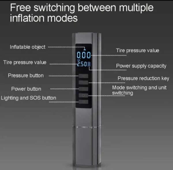 ⁦كمبروسور ومضخة هواء لاسلكية للسيارات والدراجات الهوائية والنارية / موديل BXX10⁩ - الصورة ⁦2⁩
