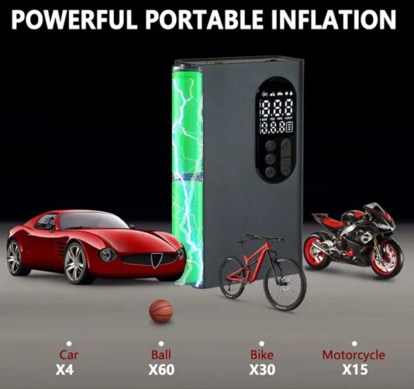 ⁦كمبروسر منفاخ مضخة هواء محمولة لاسلكي للسيارات / موديل PR-1120⁩ - الصورة ⁦2⁩