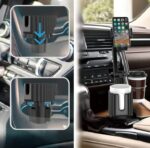 ⁦حامل أكواب للسيارة بالاضافة الي 1 فتحة كوب صغيرة وفتحة اكواب كبيرة وحامل موبايل/ موديل A02⁩ - الصورة ⁦5⁩