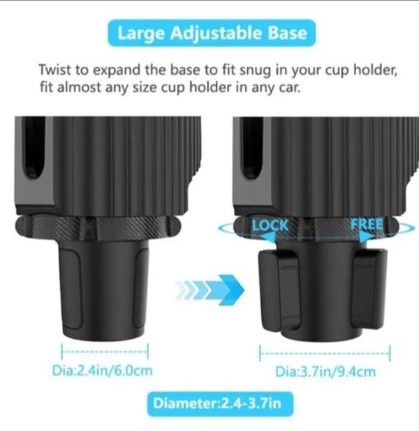 ⁦حامل أكواب للسيارة بالاضافة الي 1 فتحة كوب صغيرة وفتحة اكواب كبيرة وحامل موبايل/ موديل A02⁩ - الصورة ⁦6⁩