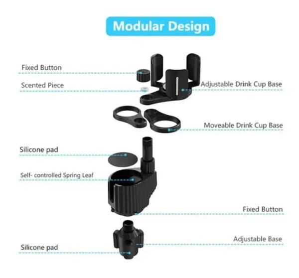 ⁦حامل أكواب للسيارة بالاضافة الي 2 فتحة كوب صغيرة وفتحة اكواب كبيرة / موديل CUP-A03⁩ - الصورة ⁦4⁩