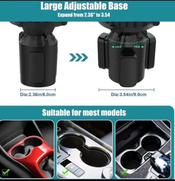 ⁦حامل أكواب للسيارة بالاضافة الي 2 فتحة كوب صغيرة وفتحة اكواب كبيرة بالأضافة الي حامل موبايل / موديل CUP-A04⁩ - الصورة ⁦5⁩