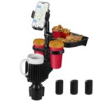 حامل أكواب للسيارة مزود بحامل للموبايل وصينية طعام دوارة قابلة للفصل بالاضافة الي 2 فتحة كوب صغيرة وفتحة اكواب كبيرة / موديل CUP-A06