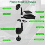 ⁦حامل أكواب للسيارة مزود بحامل للموبايل وصينية طعام دوارة قابلة للفصل بالاضافة الي 2 فتحة كوب صغيرة وفتحة اكواب كبيرة / موديل CUP-A06⁩ - الصورة ⁦3⁩