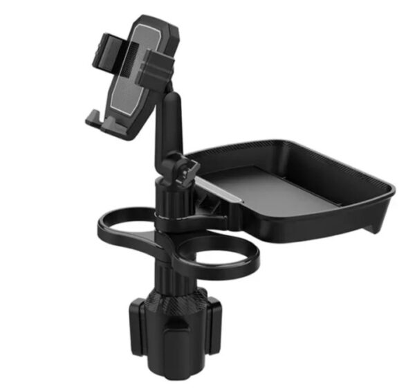 ⁦حامل أكواب للسيارة مزود بحامل للموبايل وصينية طعام دوارة قابلة للفصل بالاضافة الي 2 فتحة كوب صغيرة وفتحة اكواب كبيرة / موديل CUP-B06⁩ - الصورة ⁦3⁩