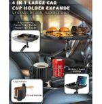 ⁦حامل أكواب للسيارة مزود بصينية طعام دوارة قابلة للفصل / موديل CUP-A01⁩ - الصورة ⁦2⁩