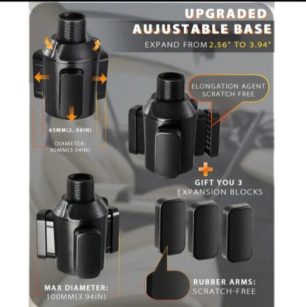 ⁦حامل أكواب للسيارة مزود بصينية طعام دوارة قابلة للفصل / موديل CUP-A01⁩ - الصورة ⁦6⁩