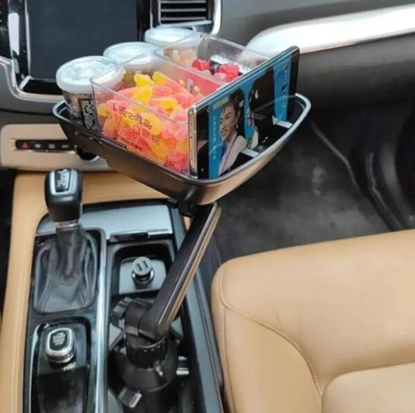 ⁦حامل أكواب للسيارة مزود بصينية طعام دوارة قابلة للفصل / موديل CUP-B01⁩ - الصورة ⁦4⁩