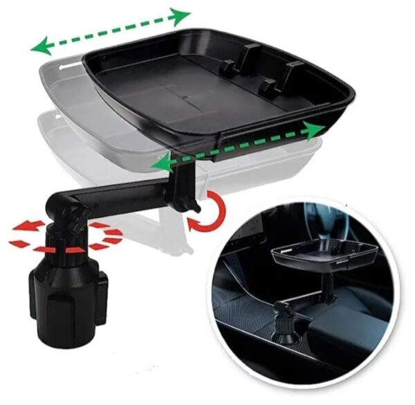 ⁦حامل أكواب للسيارة مزود بصينية طعام دوارة قابلة للفصل / موديل CUP-B01⁩ - الصورة ⁦5⁩
