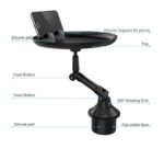 ⁦حامل أكواب للسيارة مزود بصينية طعام دوارة قابلة للفصل / موديل CUP-C01⁩ - الصورة ⁦2⁩