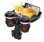 حامل أكواب للسيارة مزود بصينية طعام دوارة قابلة للفصل بالاضافة الي 2 فتحة كوب صغيرة / موديل CUP-B05