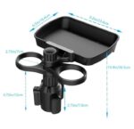 ⁦حامل أكواب للسيارة مزود بصينية طعام دوارة قابلة للفصل بالاضافة الي 2 فتحة كوب صغيرة / موديل CUP-B05⁩ - الصورة ⁦2⁩