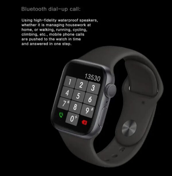 ⁦FR99 Pluse ساعة ذكية 44MM-SERIES 6 شاشة تتش بالكامل جميع زراير الساعة تعمل  مع 2 سوار قماش و سيليكون تدعم اللغة العربية ومتوافقة مع  Android و IOS لون أحمر⁩ - الصورة ⁦3⁩