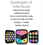 ⁦FR99 Pluse ساعة ذكية 44MM-SERIES 6 شاشة تتش بالكامل جميع زراير الساعة تعمل  مع 2 سوار قماش و سيليكون تدعم اللغة العربية ومتوافقة مع  Android و IOS لون أحمر⁩ - الصورة ⁦6⁩