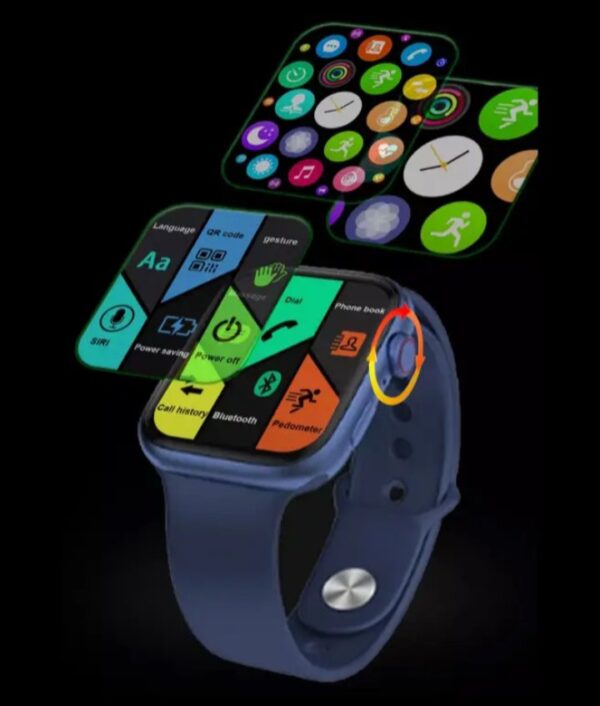 ⁦FR99 Pluse ساعة ذكية 44MM-SERIES 6 شاشة تتش بالكامل جميع زراير الساعة تعمل  مع 2 سوار قماش و سيليكون تدعم اللغة العربية ومتوافقة مع  Android و IOS لون أزرق⁩ - الصورة ⁦7⁩