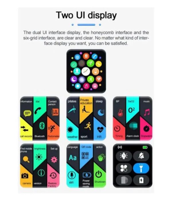 ⁦FR99 Pluse ساعة ذكية 44MM-SERIES 6 شاشة تتش بالكامل جميع زراير الساعة تعمل  مع 2 سوار قماش و سيليكون تدعم اللغة العربية ومتوافقة مع  Android و IOS لون أسود⁩ - الصورة ⁦4⁩