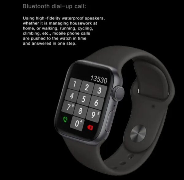 ⁦FR99 Pluse ساعة ذكية 44MM-SERIES 6 شاشة تتش بالكامل جميع زراير الساعة تعمل  مع 2 سوار قماش و سيليكون تدعم اللغة العربية ومتوافقة مع  Android و IOS لون أسود⁩ - الصورة ⁦3⁩