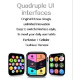 ⁦FR99 Pluse ساعة ذكية 44MM-SERIES 6 شاشة تتش بالكامل جميع زراير الساعة تعمل  مع 2 سوار قماش و سيليكون تدعم اللغة العربية ومتوافقة مع  Android و IOS لون أسود⁩ - الصورة ⁦5⁩