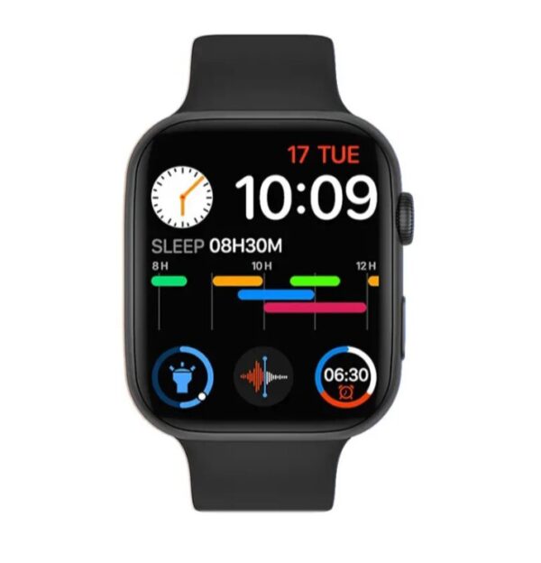 ⁦FR99 Pluse ساعة ذكية 44MM-SERIES 6 شاشة تتش بالكامل جميع زراير الساعة تعمل  مع 2 سوار قماش و سيليكون تدعم اللغة العربية ومتوافقة مع  Android و IOS لون أسود⁩ - الصورة ⁦2⁩