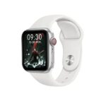 HX68 ساعة ذكية شاشة تتش بالكامل تقوم بقياس نسبة الأكسجين في الدم ونبطات القلب وضغط الدم وتنبيهات المكالمات والرسائل متوافقة مع Android و IOS لون فضي