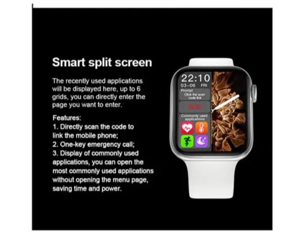 ⁦HX68 ساعة ذكية شاشة تتش بالكامل تقوم بقياس نسبة الأكسجين في الدم ونبطات القلب وضغط الدم وتنبيهات المكالمات والرسائل متوافقة مع Android و IOS لون فضي⁩ - الصورة ⁦4⁩