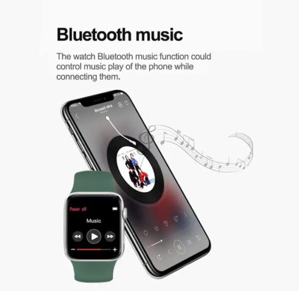 ⁦MC57 ساعة ذكية 40MM-SERIES 6 شاشة تتش بالكامل تدعم اللغة العربية تقوم بقياس نسبة الأكسجين في الدم ونبطات القلب وضغط الدم وتنبيهات المكالمات والرسائل متوافقة مع Android و IOS لون أخضر⁩ - الصورة ⁦7⁩