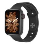 MC57 ساعة ذكية 40MM-SERIES 6 شاشة تتش بالكامل تدعم اللغة العربية تقوم بقياس نسبة الأكسجين في الدم ونبطات القلب وضغط الدم وتنبيهات المكالمات والرسائل متوافقة مع Android و IOS لون أسود