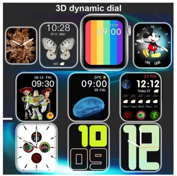 ⁦MC57 ساعة ذكية 40MM-SERIES 6 شاشة تتش بالكامل تدعم اللغة العربية تقوم بقياس نسبة الأكسجين في الدم ونبطات القلب وضغط الدم وتنبيهات المكالمات والرسائل متوافقة مع Android و IOS لون أسود⁩ - الصورة ⁦7⁩