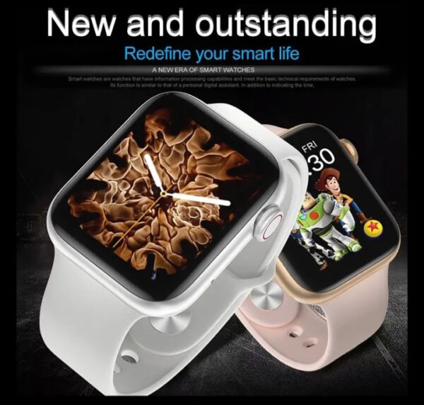 ⁦MC57 ساعة ذكية 40MM-SERIES 6 شاشة تتش بالكامل تدعم اللغة العربية تقوم بقياس نسبة الأكسجين في الدم ونبطات القلب وضغط الدم وتنبيهات المكالمات والرسائل متوافقة مع Android و IOS لون أسود⁩ - الصورة ⁦5⁩