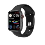 MC72 Pro ساعة ذكية 44MM-SERIES 6 شاشة تتش بالكامل تقوم بقياس نسبة الأكسجين في الدم ونبطات القلب وضغط الدم وتنبيهات المكالمات والرسائل متوافقة مع Android و IOS لون اسود