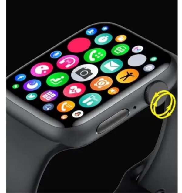 ⁦MC72 Pro ساعة ذكية 44MM-SERIES 6 شاشة تتش بالكامل تقوم بقياس نسبة الأكسجين في الدم ونبطات القلب وضغط الدم وتنبيهات المكالمات والرسائل متوافقة مع Android و IOS لون اسود⁩ - الصورة ⁦3⁩