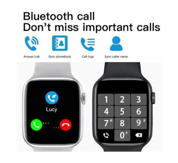 ⁦MC72 Pro ساعة ذكية 44MM-SERIES 6 شاشة تتش بالكامل تقوم بقياس نسبة الأكسجين في الدم ونبطات القلب وضغط الدم وتنبيهات المكالمات والرسائل متوافقة مع Android و IOS لون اسود⁩ - الصورة ⁦4⁩