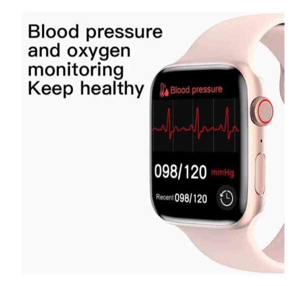 ⁦MC72 Pro ساعة ذكية 44MM-SERIES 6 شاشة تتش بالكامل تقوم بقياس نسبة الأكسجين في الدم ونبطات القلب وضغط الدم وتنبيهات المكالمات والرسائل متوافقة مع Android و IOS لون اسود⁩ - الصورة ⁦6⁩