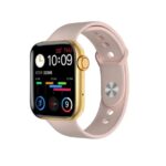 MC72 Pro ساعة ذكية 44MM-SERIES 6 شاشة تتش بالكامل تقوم بقياس نسبة الأكسجين في الدم ونبطات القلب وضغط الدم وتنبيهات المكالمات والرسائل متوافقة مع Android و IOS لون ذهبي