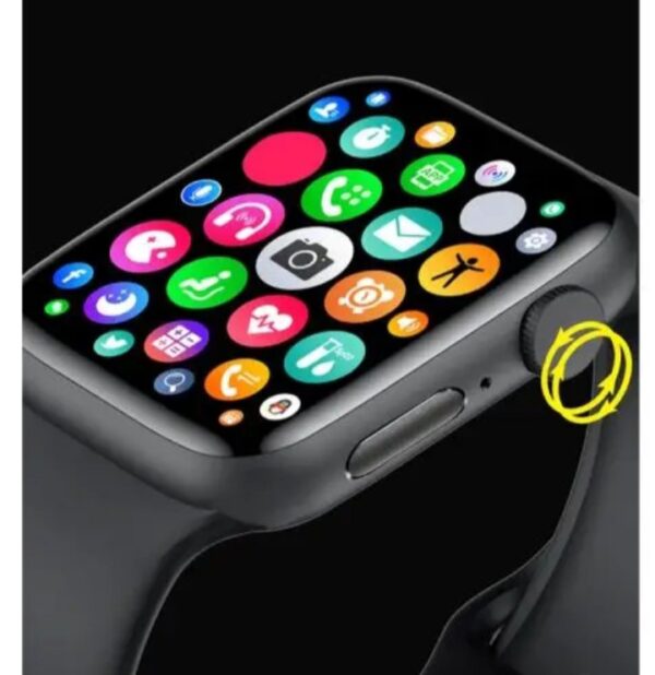 ⁦MC72 Pro ساعة ذكية 44MM-SERIES 6 شاشة تتش بالكامل تقوم بقياس نسبة الأكسجين في الدم ونبطات القلب وضغط الدم وتنبيهات المكالمات والرسائل متوافقة مع Android و IOS لون ذهبي⁩ - الصورة ⁦8⁩