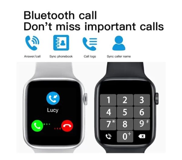 ⁦MC72 Pro ساعة ذكية 44MM-SERIES 6 شاشة تتش بالكامل تقوم بقياس نسبة الأكسجين في الدم ونبطات القلب وضغط الدم وتنبيهات المكالمات والرسائل متوافقة مع Android و IOS لون ذهبي⁩ - الصورة ⁦6⁩