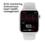 ⁦MC72 Pro ساعة ذكية 44MM-SERIES 6 شاشة تتش بالكامل تقوم بقياس نسبة الأكسجين في الدم ونبطات القلب وضغط الدم وتنبيهات المكالمات والرسائل متوافقة مع Android و IOS لون ذهبي⁩ - الصورة ⁦4⁩