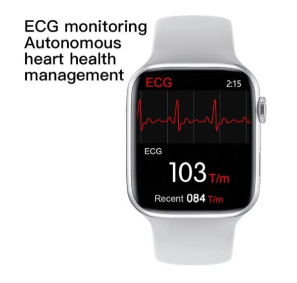 ⁦MC72 Pro ساعة ذكية 44MM-SERIES 6 شاشة تتش بالكامل تقوم بقياس نسبة الأكسجين في الدم ونبطات القلب وضغط الدم وتنبيهات المكالمات والرسائل متوافقة مع Android و IOS لون ذهبي⁩ - الصورة ⁦4⁩