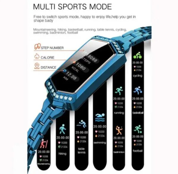 ⁦ساعة ذكية B78 تعمل باللمس متوافق مع نظامي Android و iOS – أزرق⁩ - الصورة ⁦3⁩