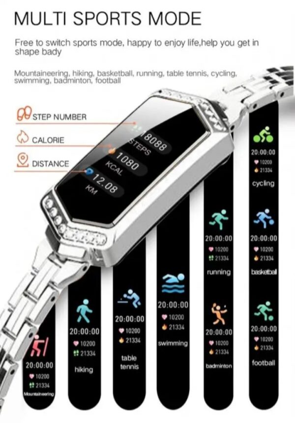 ⁦ساعة ذكية B78 تعمل باللمس متوافق مع نظامي Android و iOS – فضي⁩ - الصورة ⁦12⁩