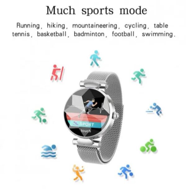 ⁦ساعة ذكية B80 تعمل باللمس متوافق مع نظامي Android و iOS – فضي⁩ - الصورة ⁦3⁩